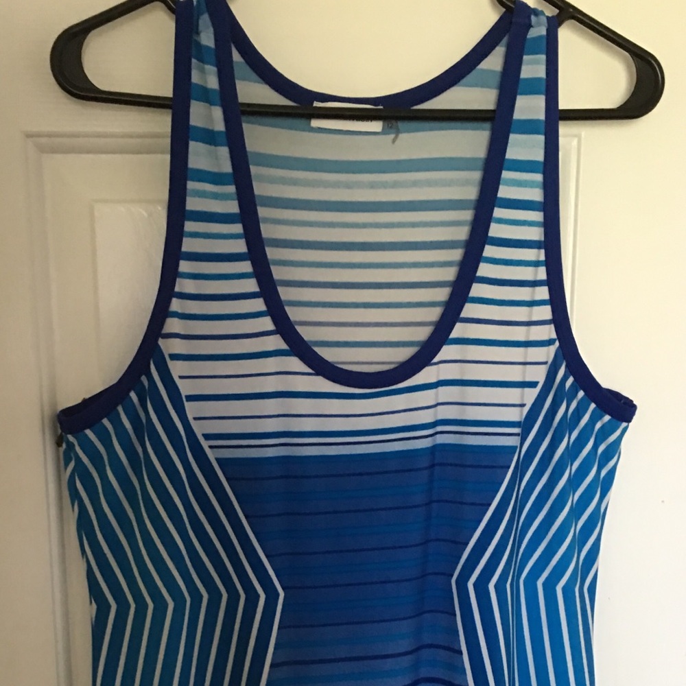 Calvin Klein Long Dress Blue Navy White Size 12